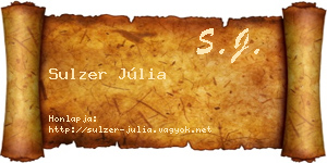 Sulzer Júlia névjegykártya